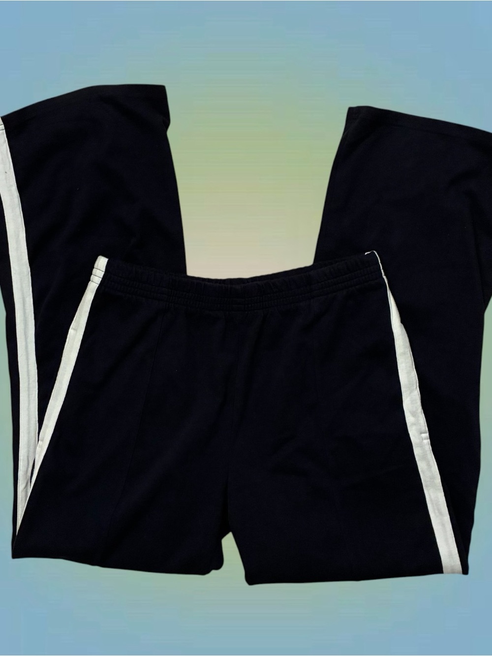 Brandy Melville Navy Track Pants with White Side Stripe